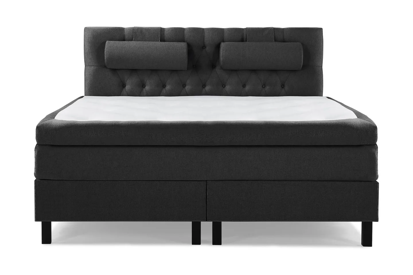 Lucky Komplett Sängpaket 180x200 Polyeter Diamant - Nackkudde Stor Svart/Grå