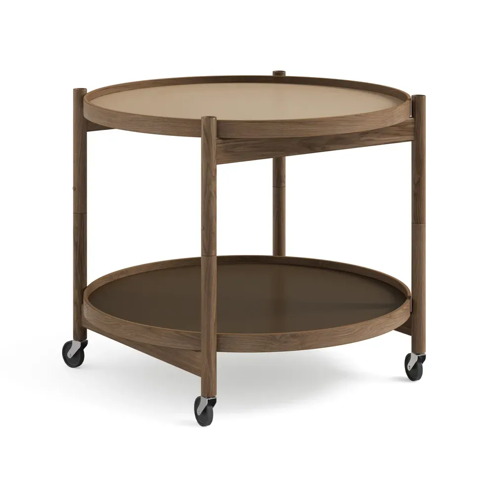Brdr. Krüger Bølling Tray Table model 60 rullbord earth, rökoljad ekstativ