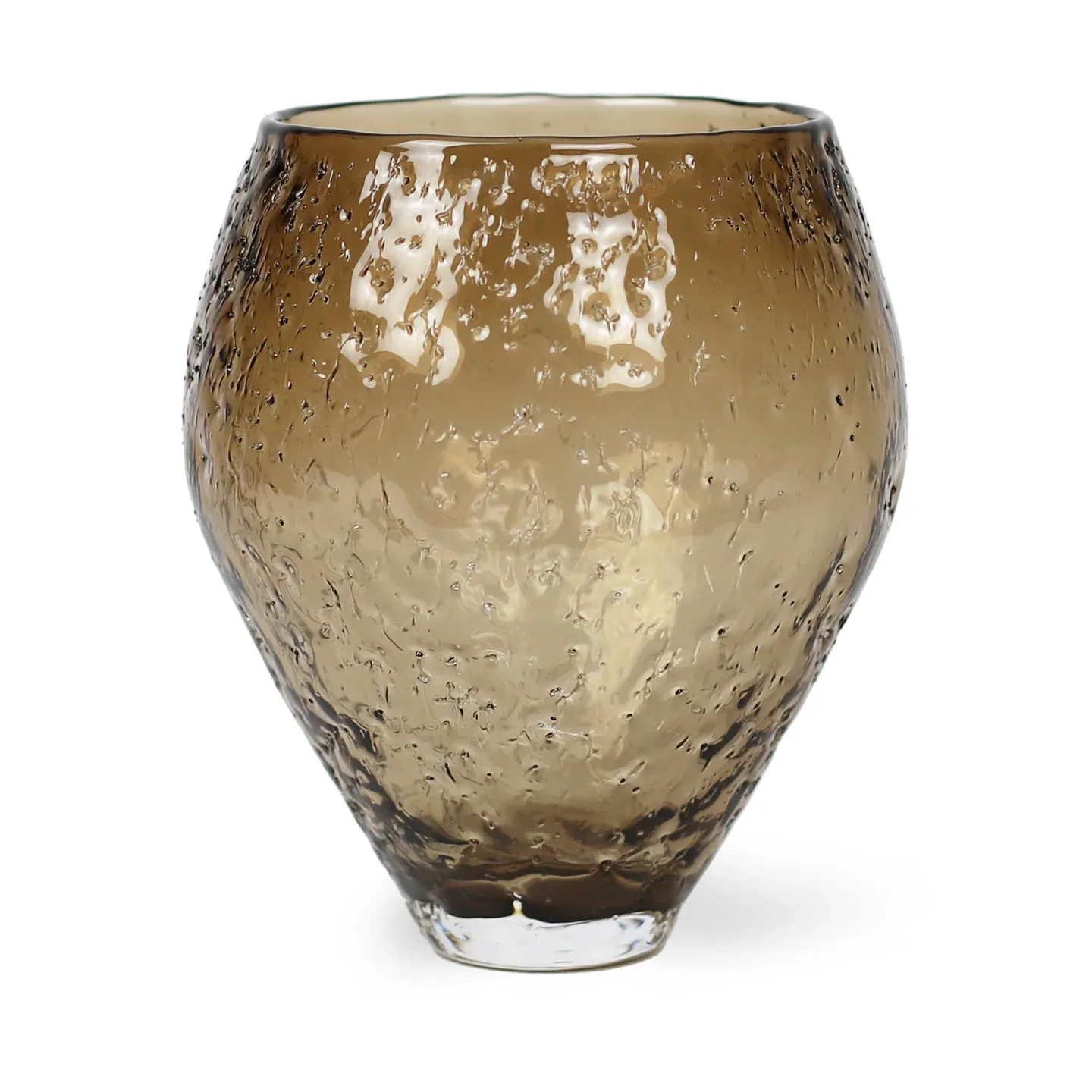 Ro Collection Crushed Glasvase medium Sepia brown