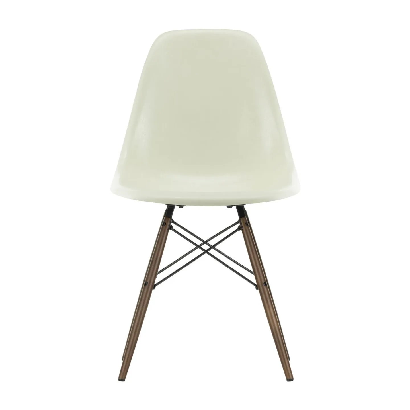 Vitra Eames Fiberglass Chairs DSW stol parchment, brunbetsade lönnben
