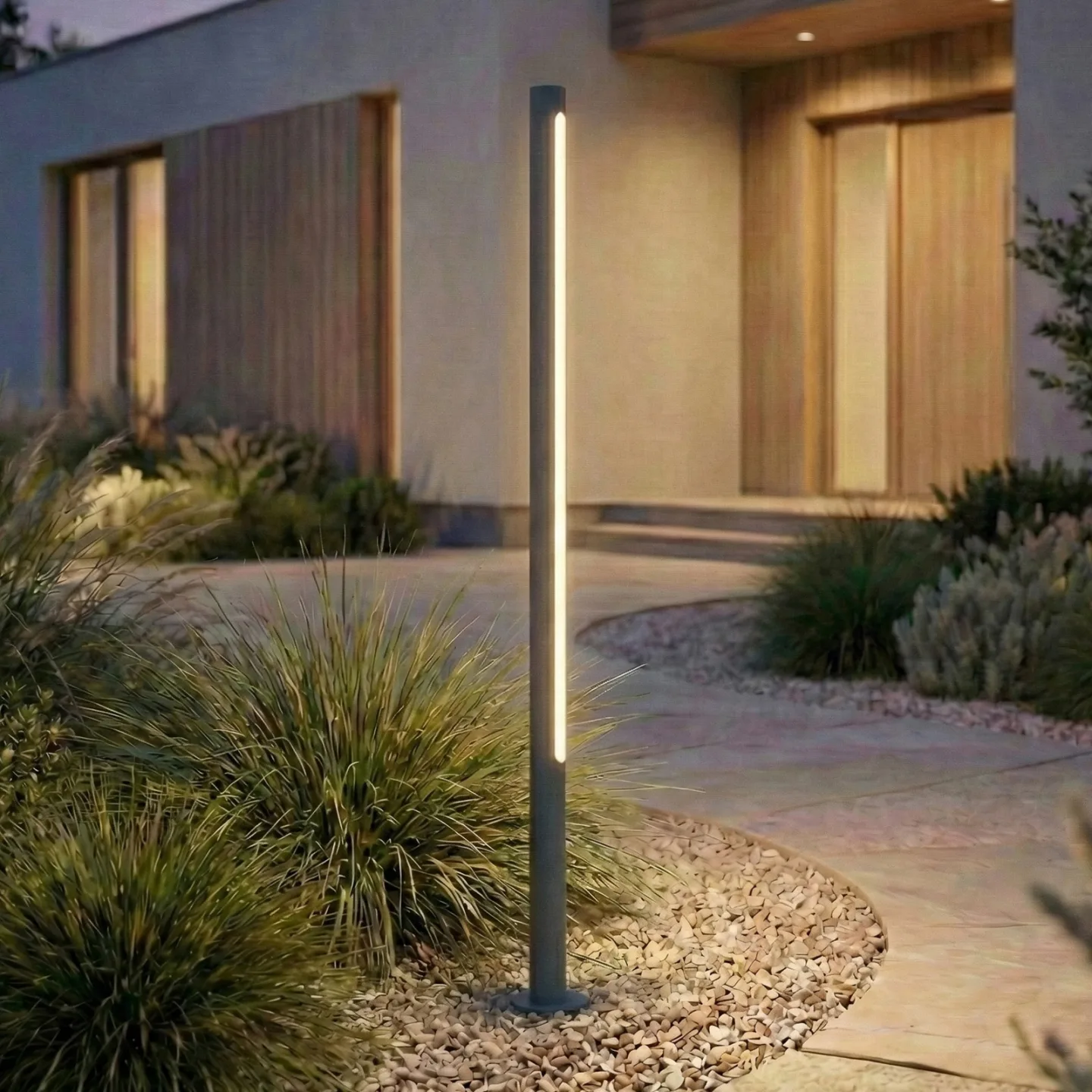 Liravel LED-väglampa, antracit, höjd 115 cm, IP65 - Lindby - Terrass - Modern - Aluminium - Med en ljuskälla