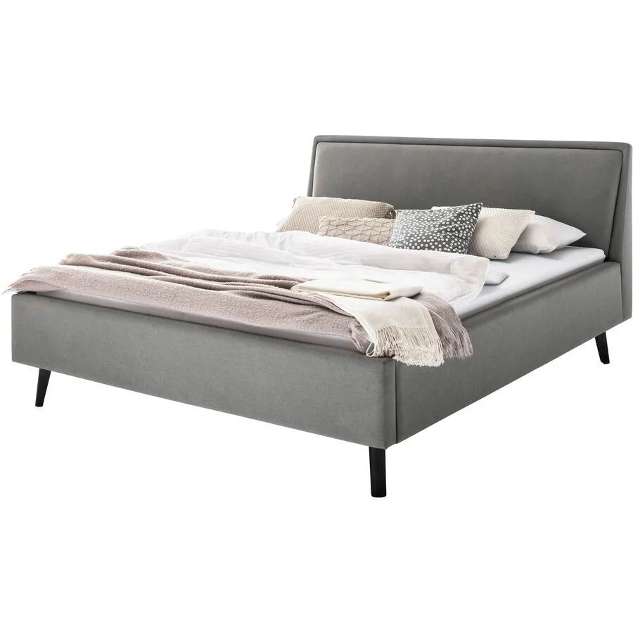 Bett Simas Hellgrau Bezug Stoff 160 x 200 cm