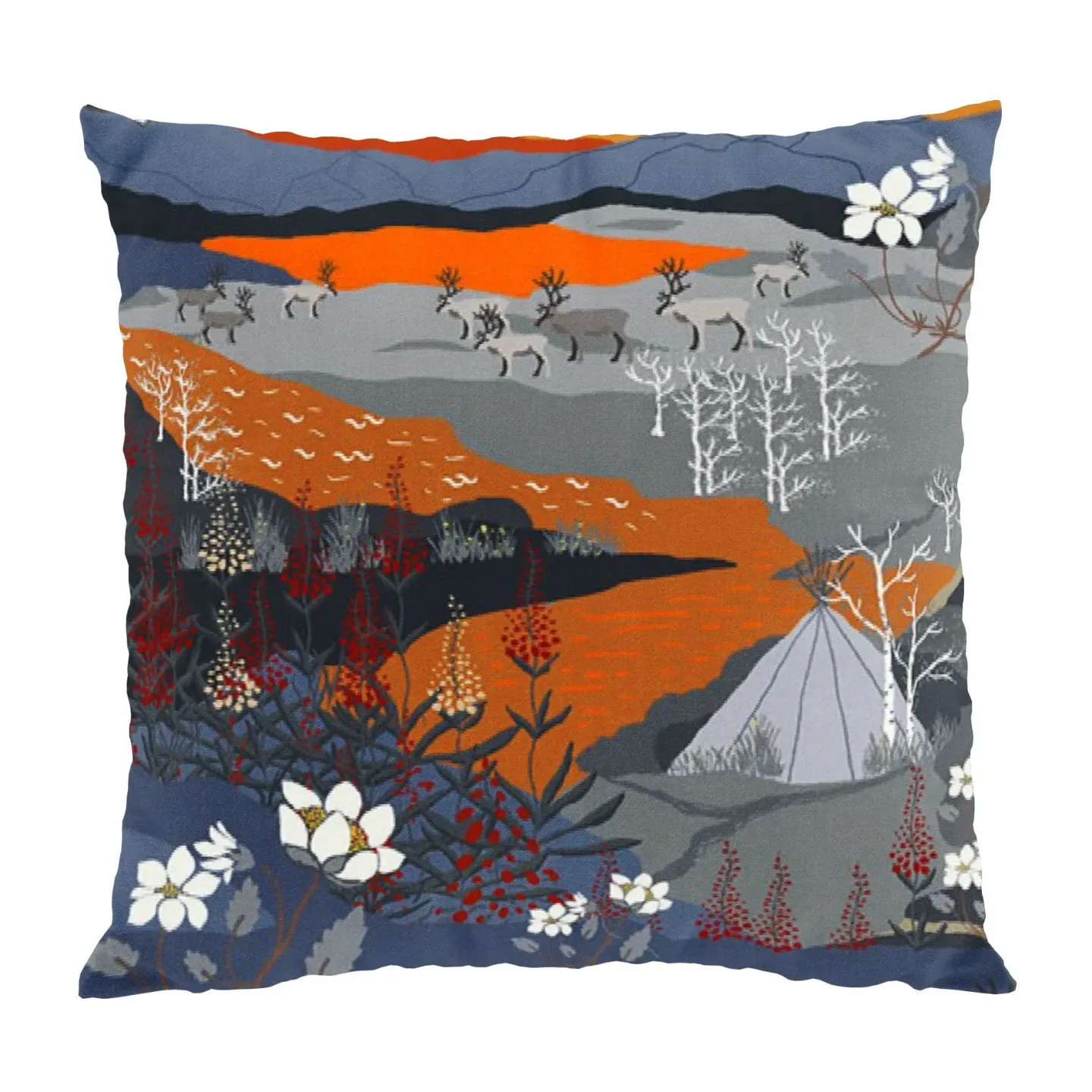 Arvidssons Textil Bergwanderung Kissenbezug 47 x 47cm Orange