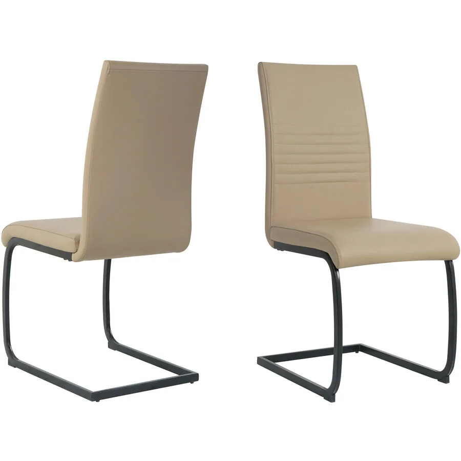 Stuhl 2er-Set Nira taupe Kunstleder