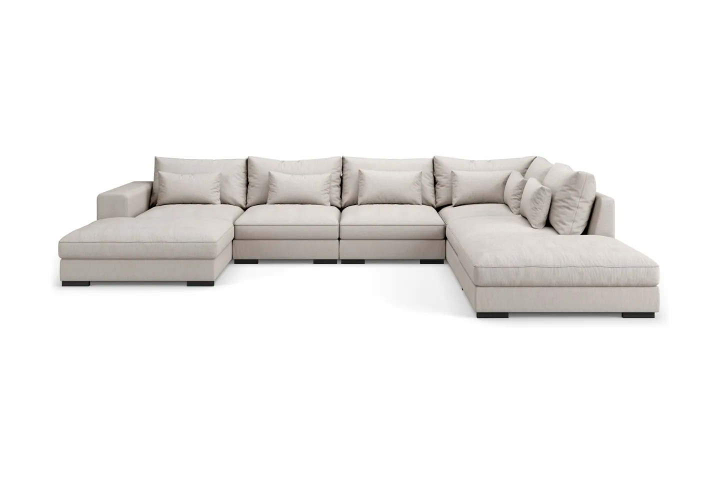 Dubai Stor U-modulsoffa med Divan Vänster 432 cm Extra Djup - Beige