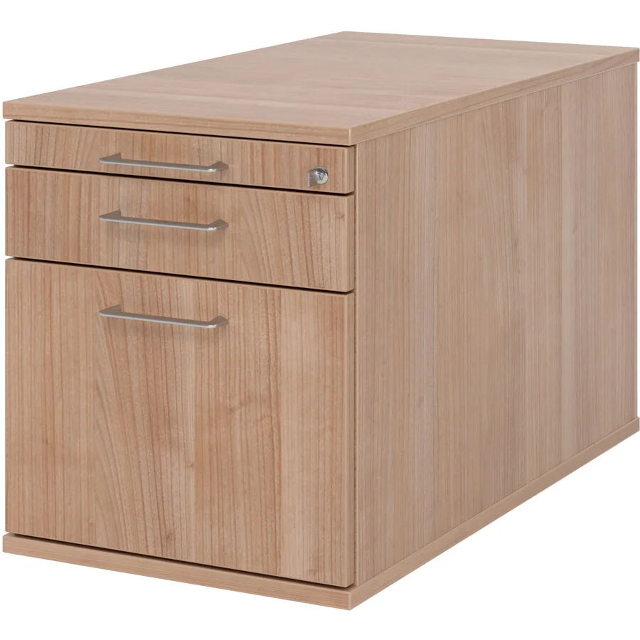 Rollcontainer Office nussbaum/Aluminium gebürstet Holzwerkstoff B 42.8 cm H 51.2 cm