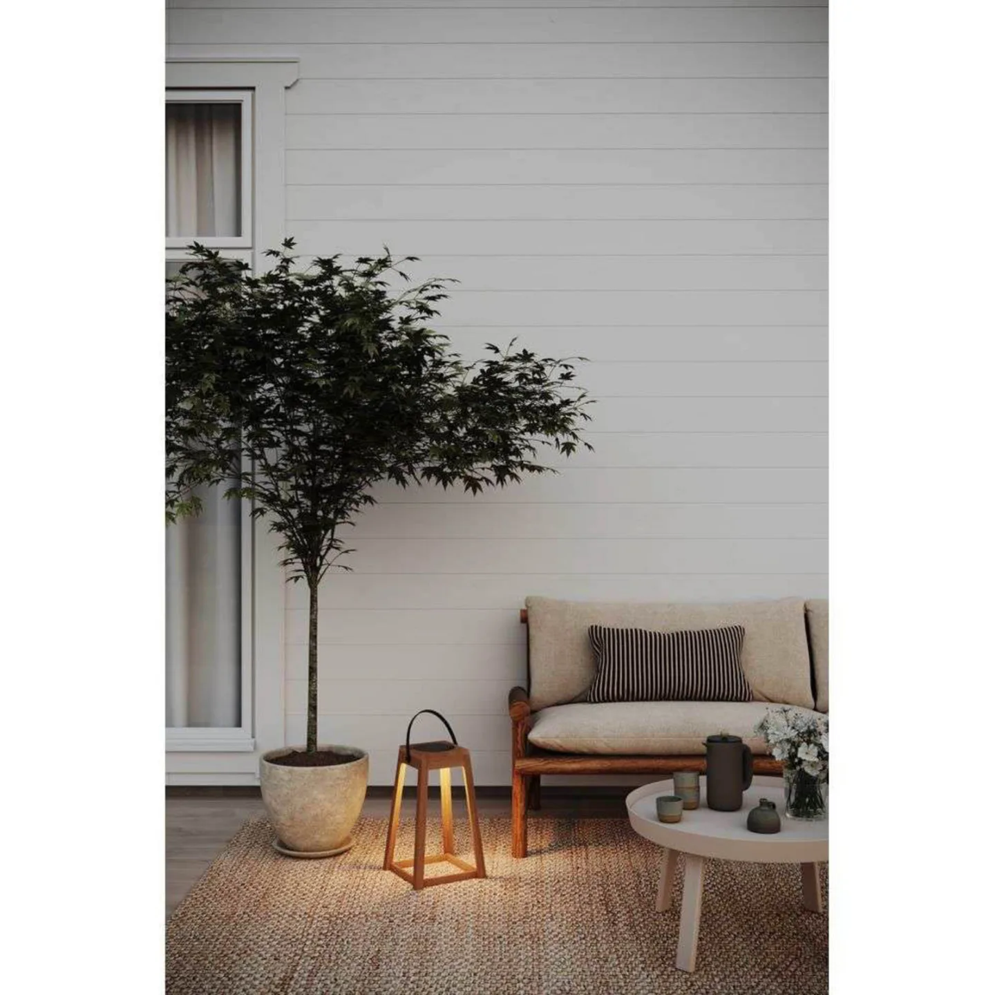 Nordic Solar utomhuslampa, IP44, ek – Markslöjd - Terrass - Trä - Lykta