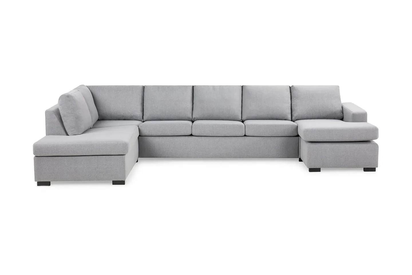 Crazy 5-sits Vänstervänd U-formad X-Large Soffa med Divan och Schäslong i Tyg - Grå