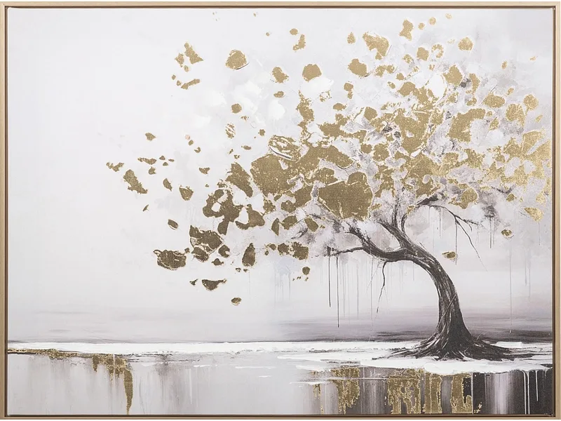 Bedruckte und handbemalte Leinwand ABRIANNA mehrfarbig 60x80x3cm