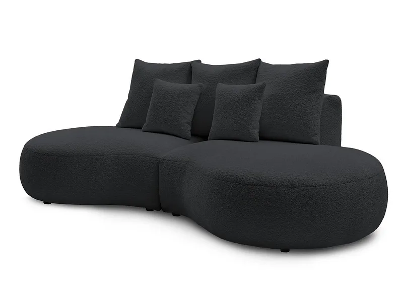 3er Sofa BOBOCHIC SAINT-GERMAIN Boucle-Stoff dunkelgrau