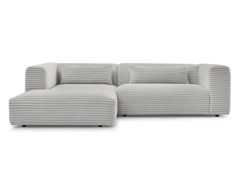 Ecksofa BOBOCHIC HARRY Cord-Stoff hellgrau