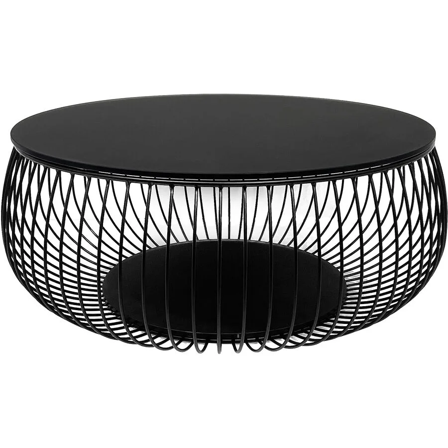 Salontisch Dur schwarz Metall/Glas B 86 T 86 cm