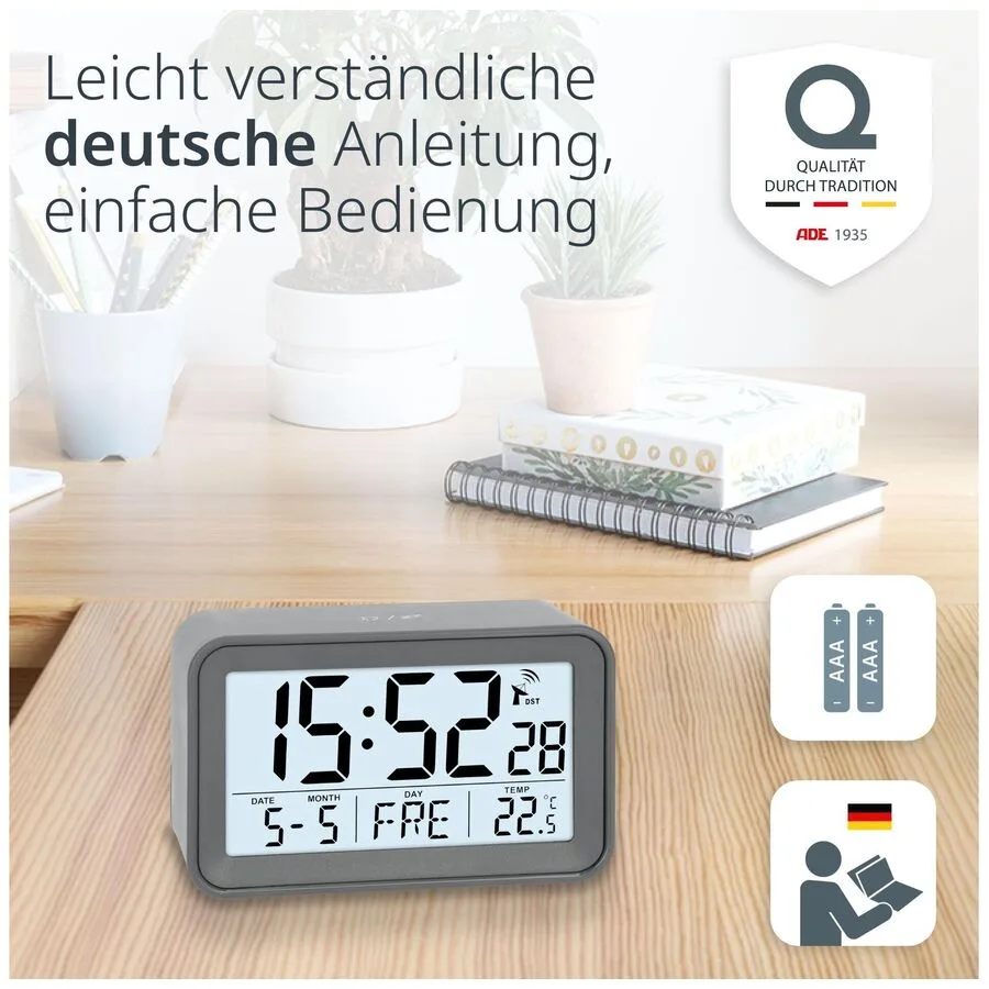 Wecker ADE Grau Kunststoff
