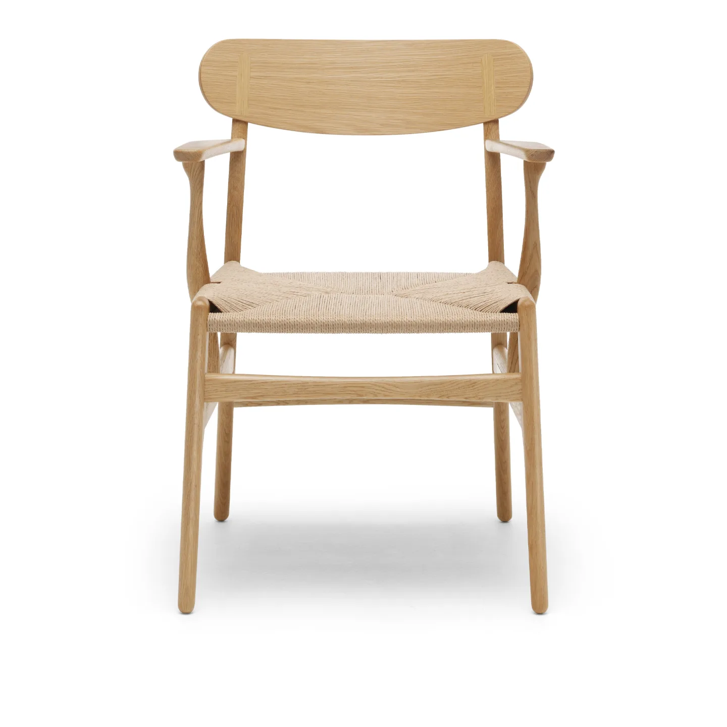 Carl Hansen - CH26, Klarlackad Ek, Naturflätat papperssnöre - Matstolar - Hans J. Wegner - Träfärgad - Trä