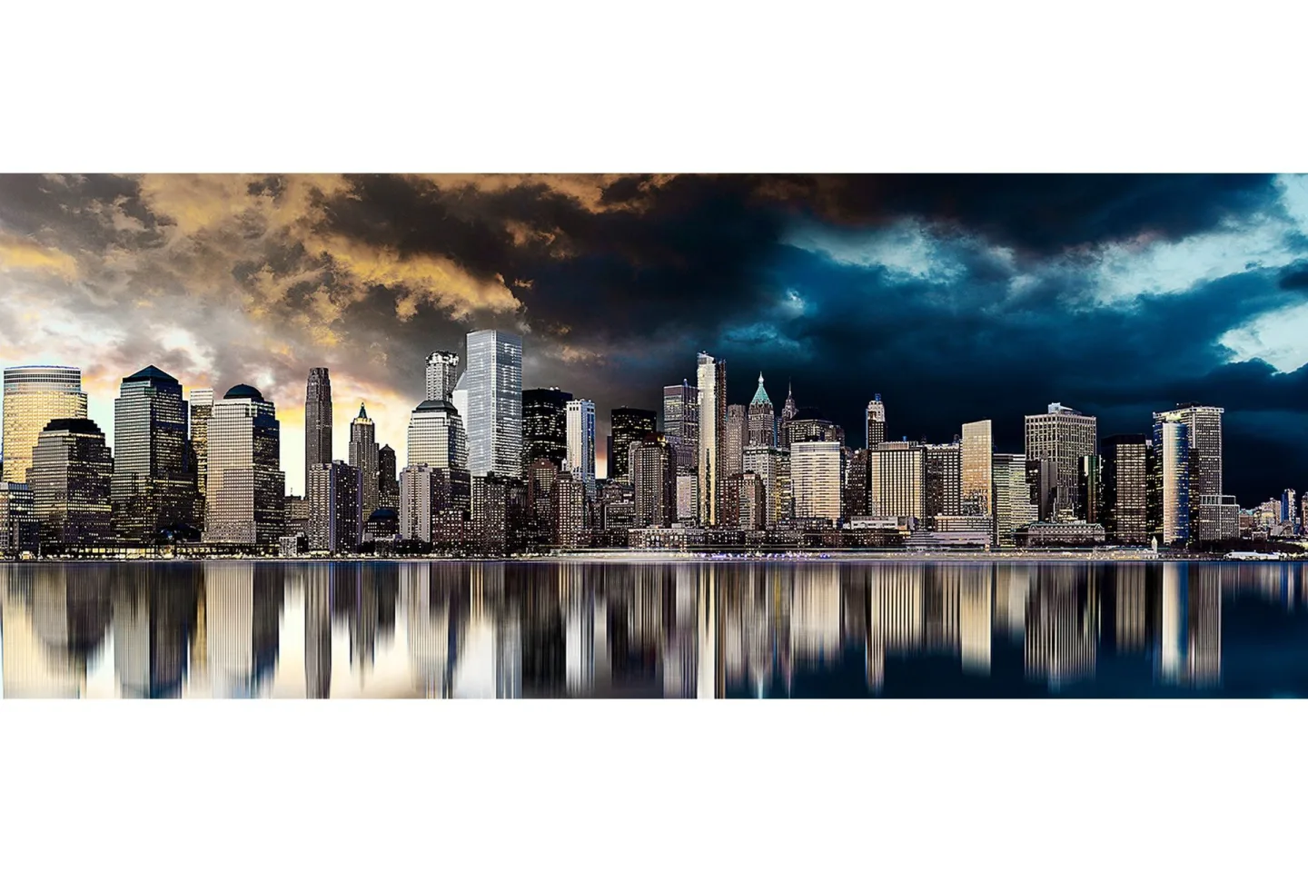 Canvastavla Gold City - 60x139 cm