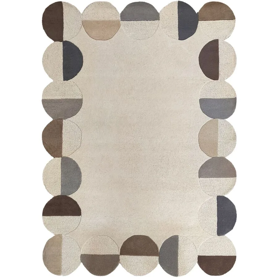 Teppich Tryja natur Symmetrie Wolle 160 x 230 cm