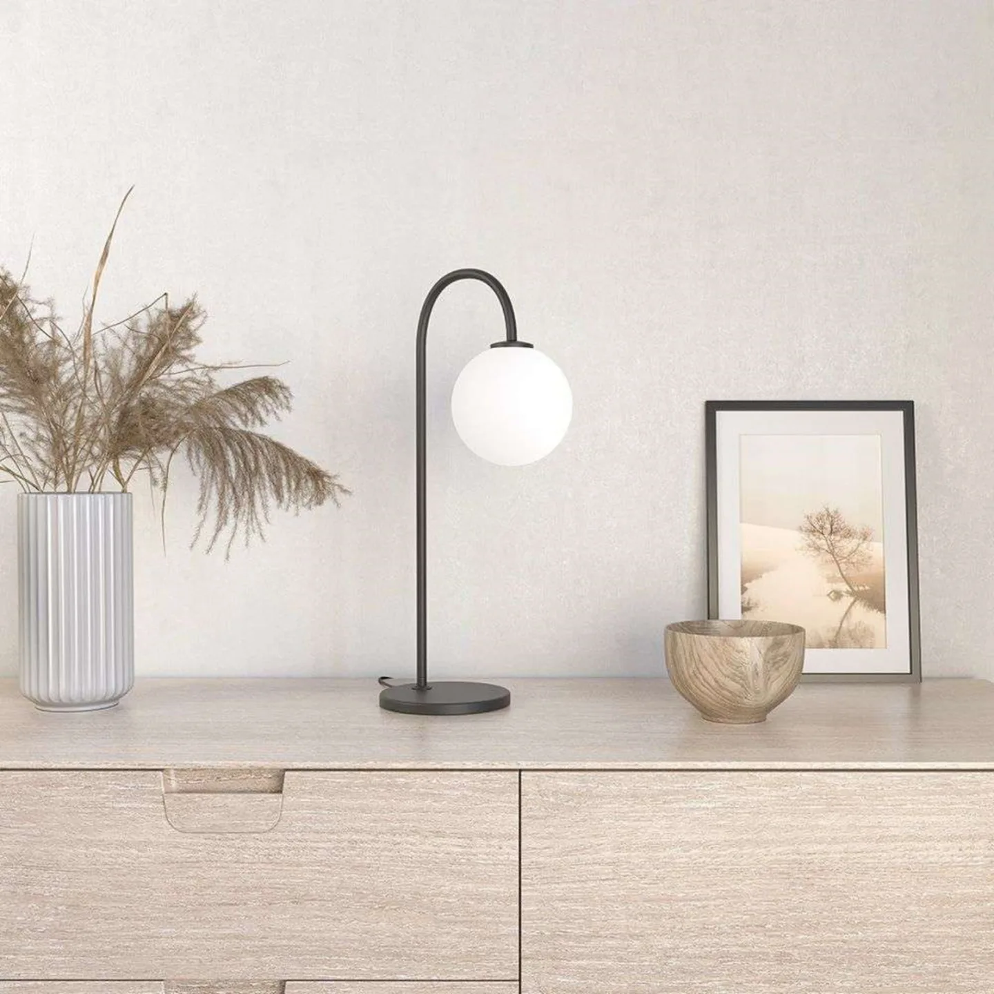 Ballon Tischleuchte Black - Herstal - Wohnzimmer - Metall