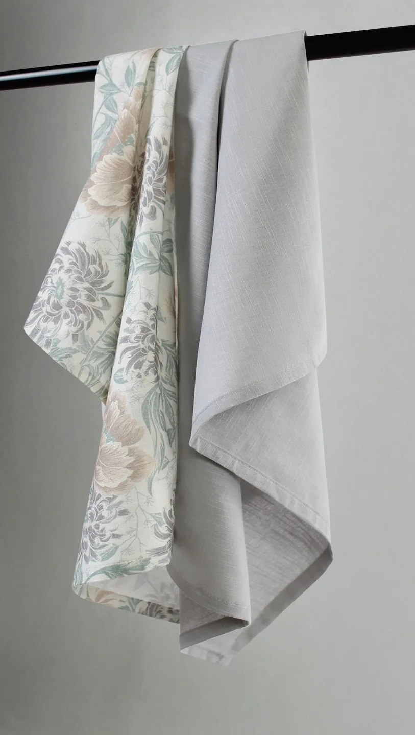 Kjøkkenhåndkle 2-pak - Almira (beige) (Størrelse: 50 x 70 cm)