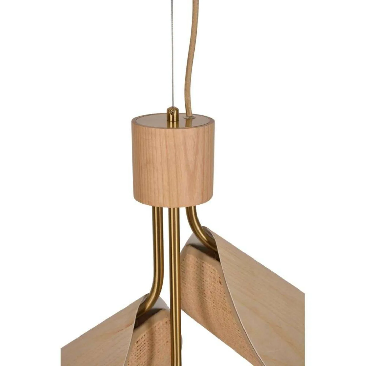 Lys Pendellampe S, 3-flg, hellbraun, Rafia/Holz - Forestier - Wohnzimmer - Design - Sonstige - Mehrflammig