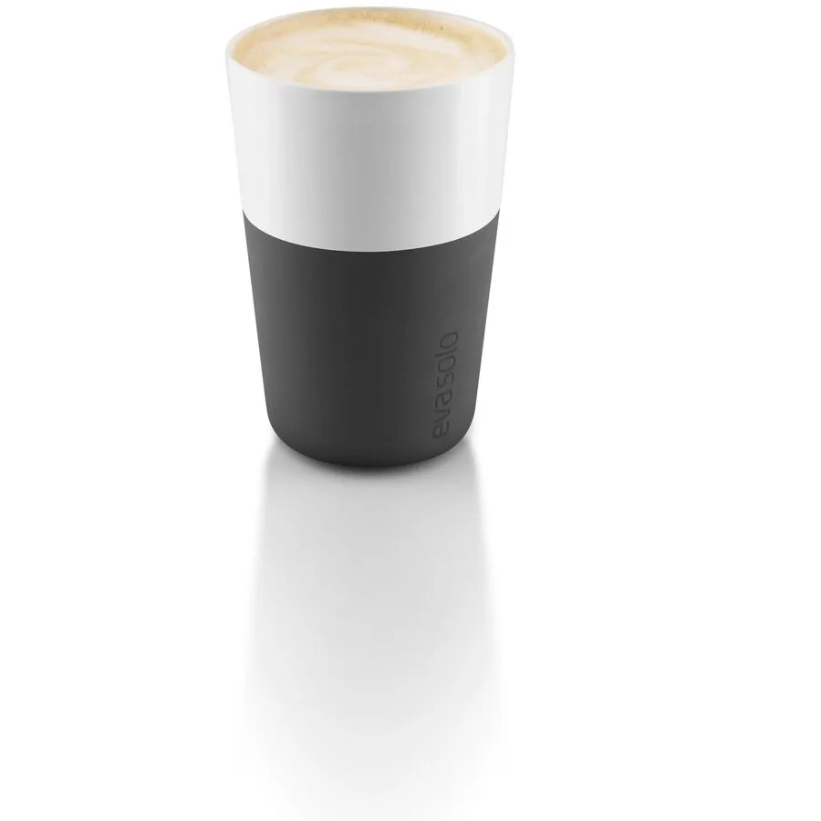 Kaffeebecher-Set Eva Solo Schwarz, Weiss, Weiss Porzellan H 12.5 cm 360 ml