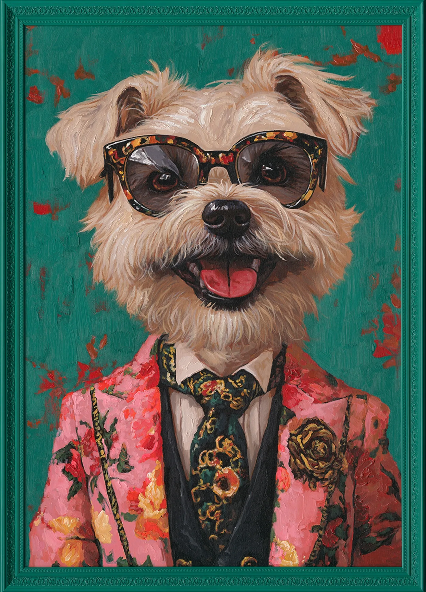 image LAND Gemälde Flower Dressed Westie | Schubiger Möbel