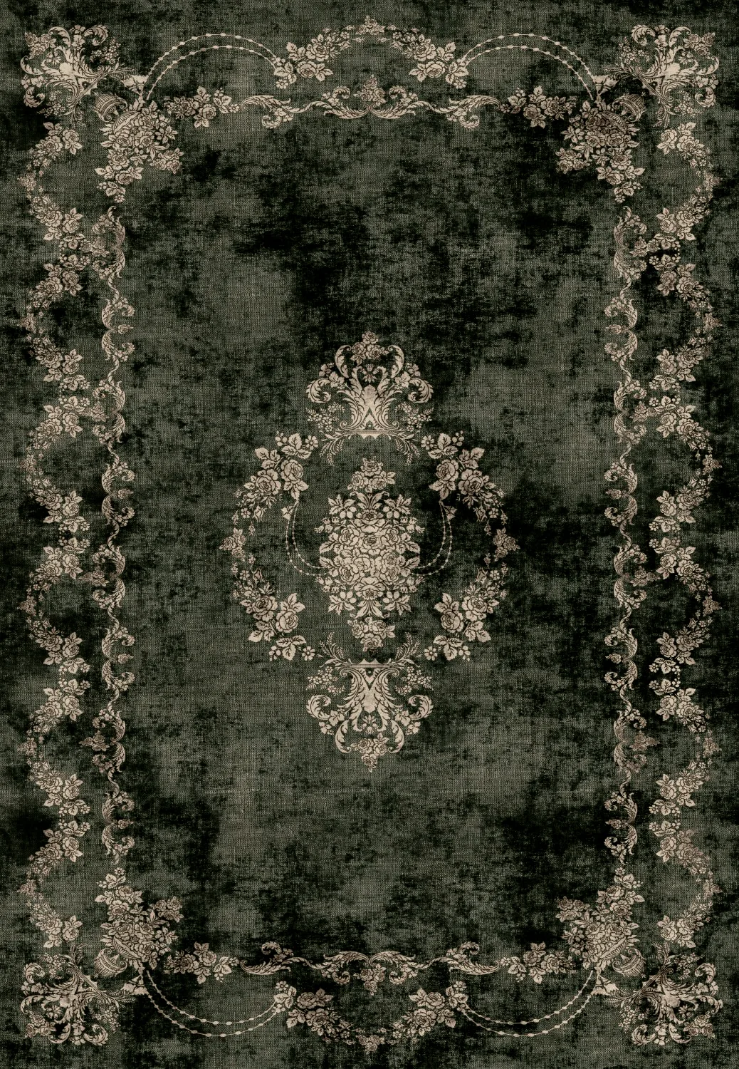 Wilton-teppe - Taknis (mørk grønn) (Størrelse: 160 x 230 cm)