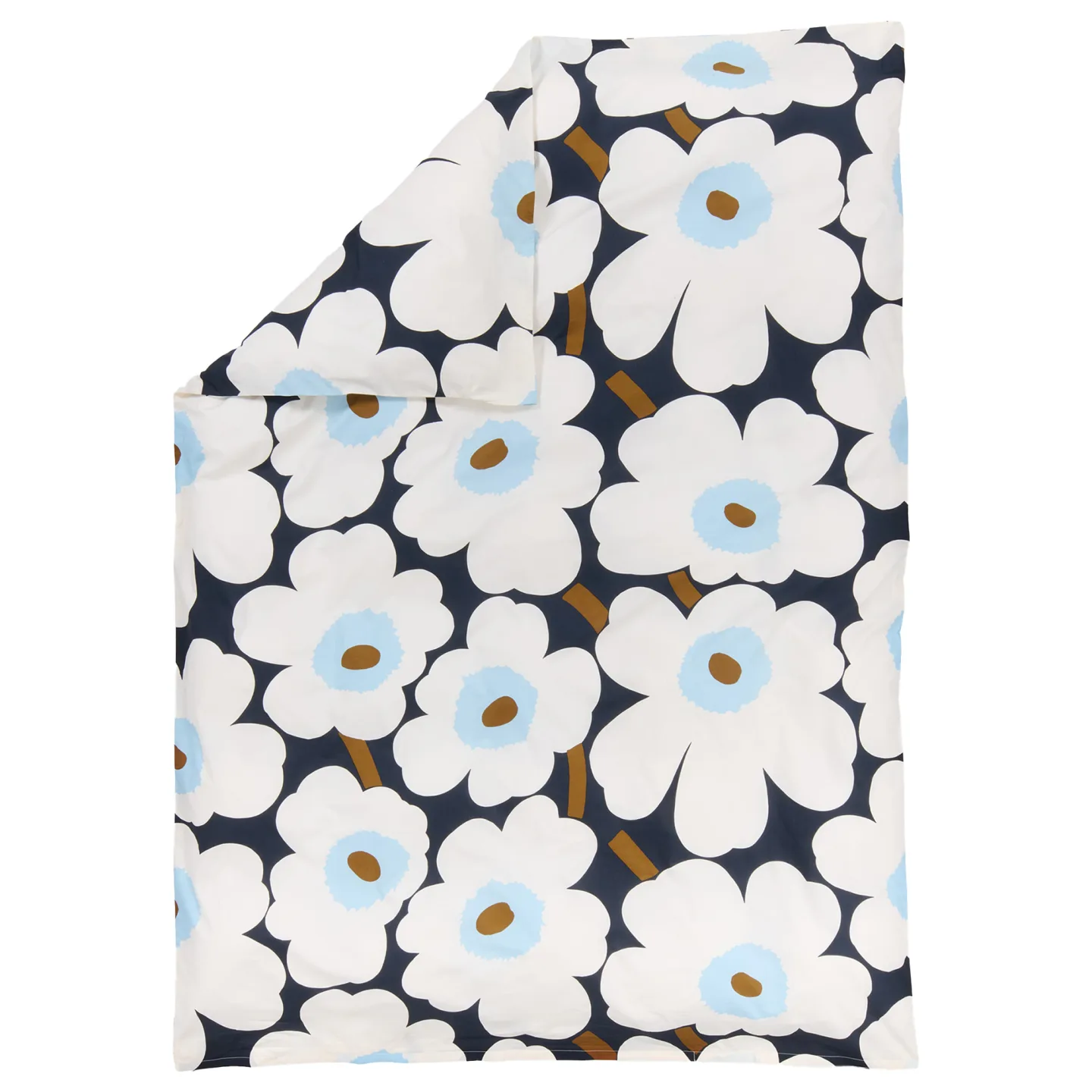 Marimekko - Unikko Dc 150x210 cm Off White, Blueberry, C.blue - Påslakan - Maija Isola