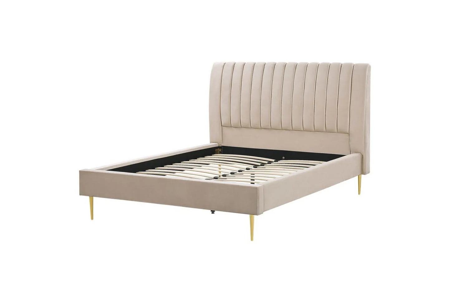 Säng med lamellram Marville - Beige, guld, 160x200 cm