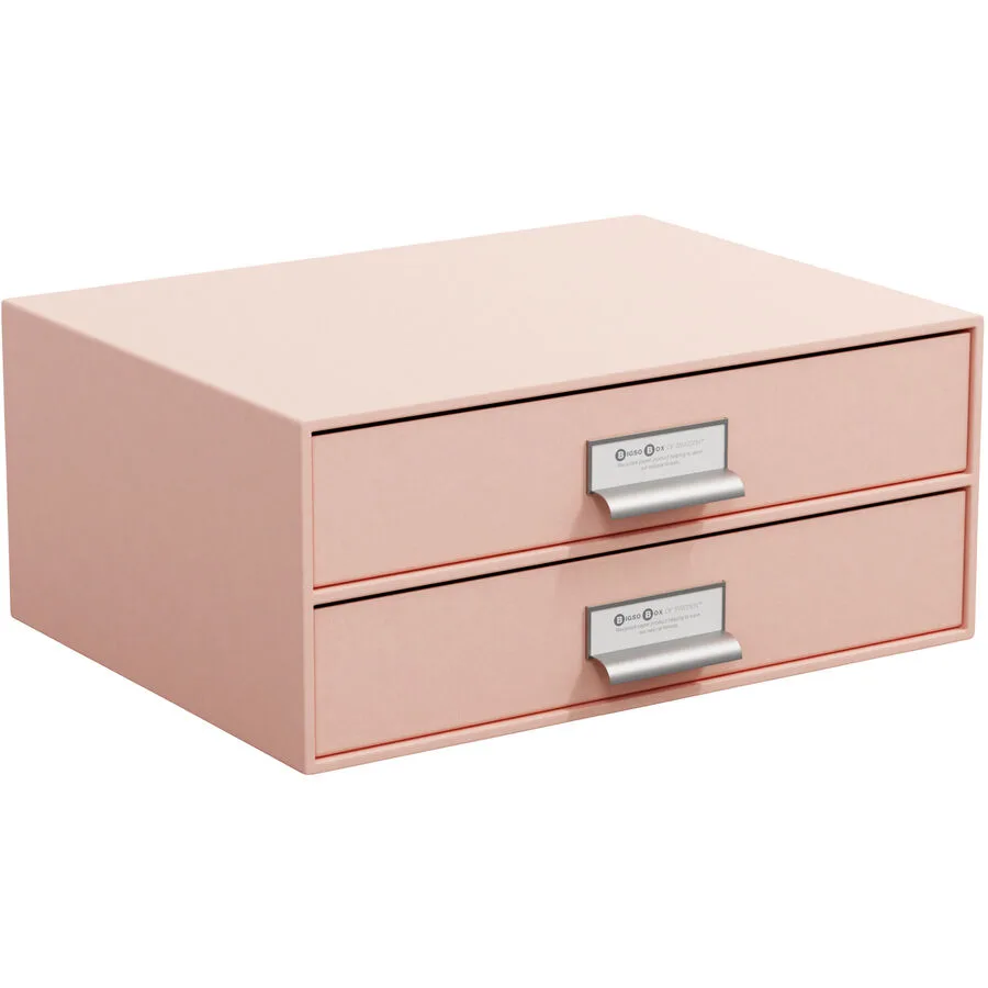 Schubladenbox Bigso Box dusty pink Papier/Metall B 33.5 cm T 25.5 cm