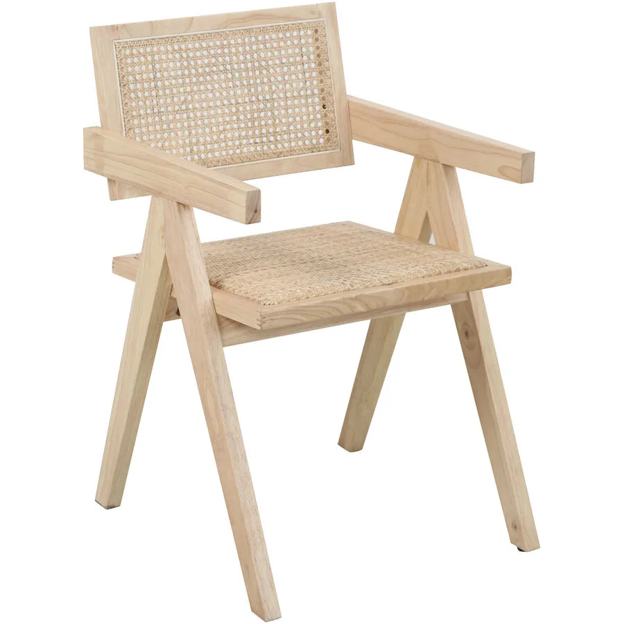 Armlehnstuhl Kenas natur Hevea, Rattan