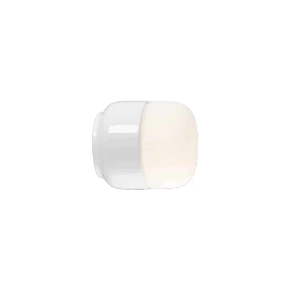 Ohm 100 Bastu 110mm Porslinsarmatur Vit med matt opalglas