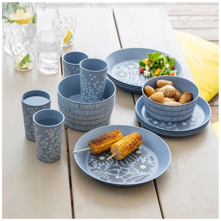 Geschirr-Set Koziol Blau Kunststoff 16-tlg