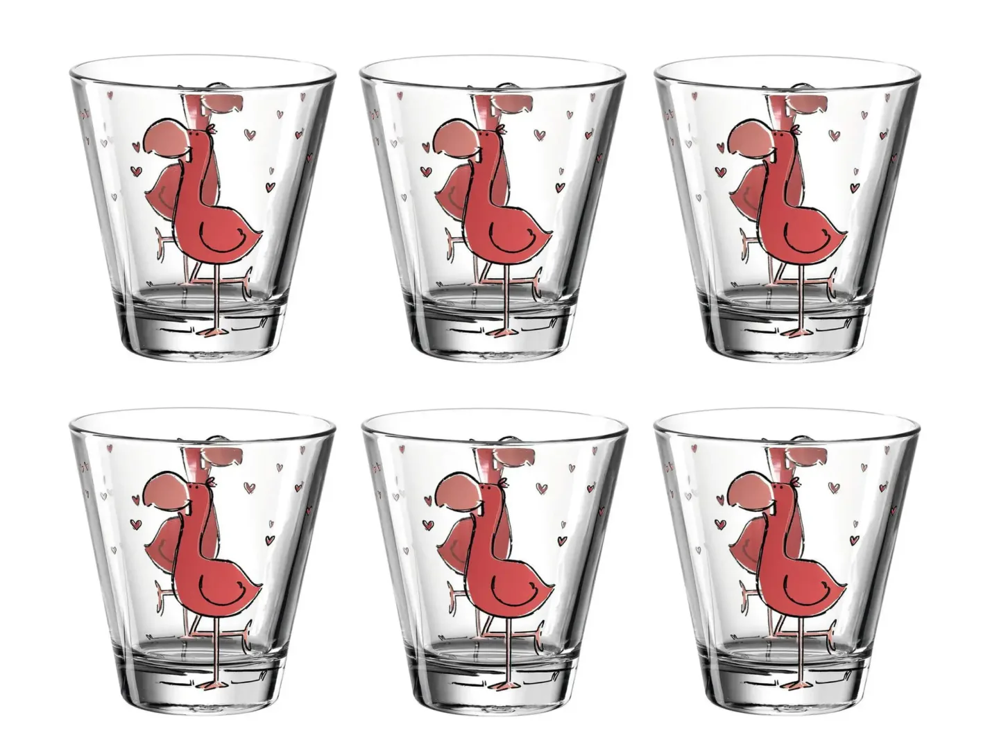 Alltron Trinkglas Für Kinder Bambini Flamingo 215 ml, 6 Stück Transparent | Schubiger Möbel