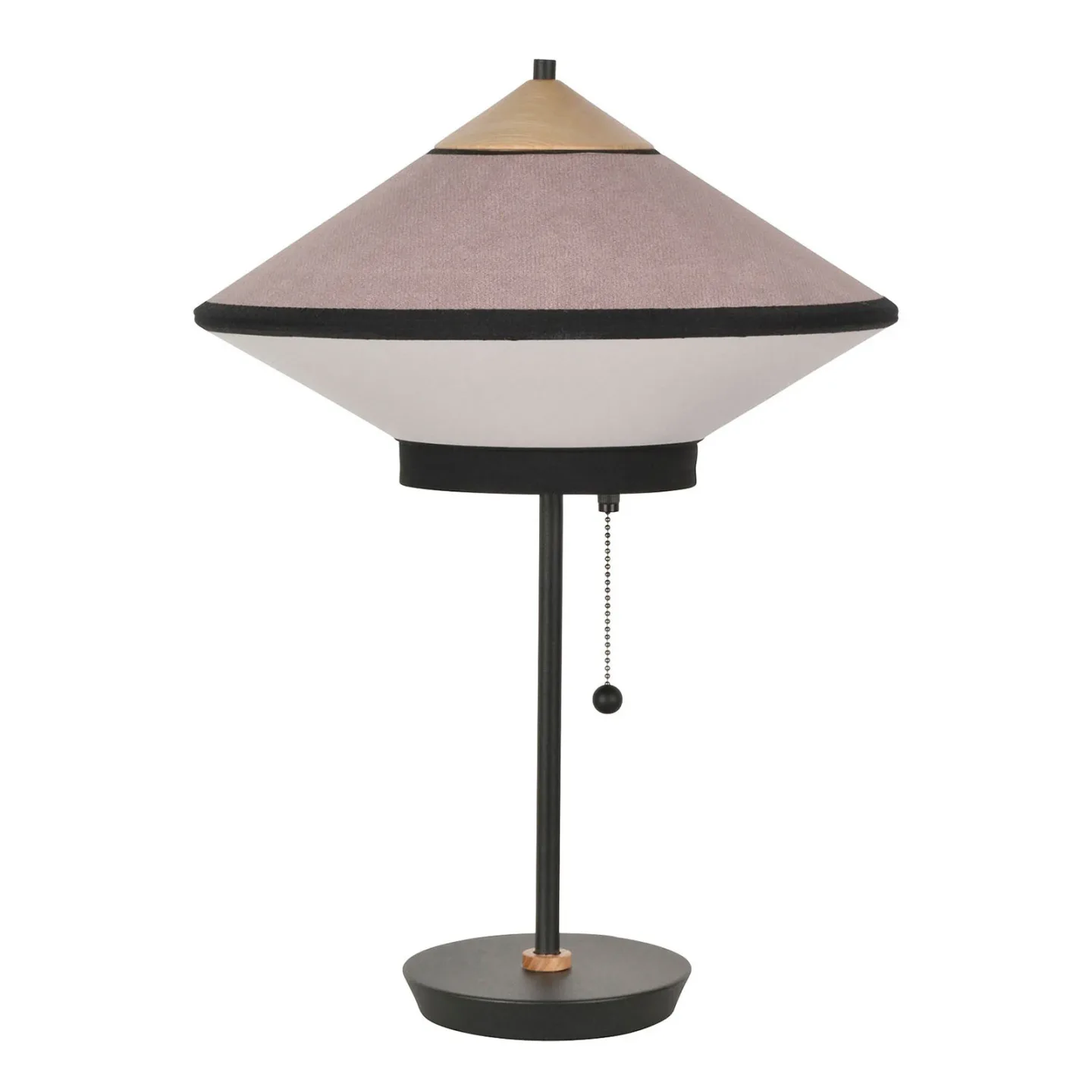 Cymbal Tischleuchte Powder Pink - Forestier Cymbal S - Wohnzimmer - Design - Stoff / Textil - Mit Schirm