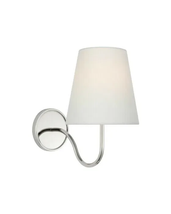 Lyndsie Small Sconce Polished Nickel/Linen