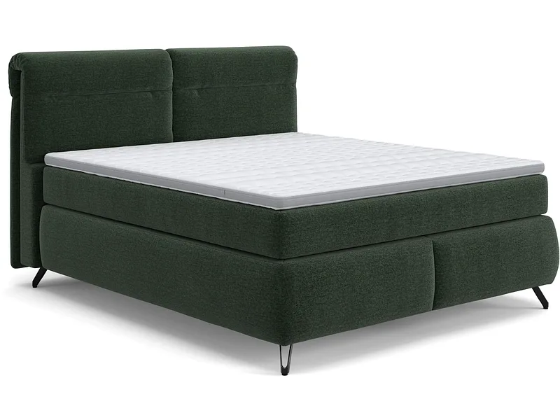 Boxspringbett SWISS HOME STYLE AMBER dunkelgrün 180x200cm flexibel / halbfest