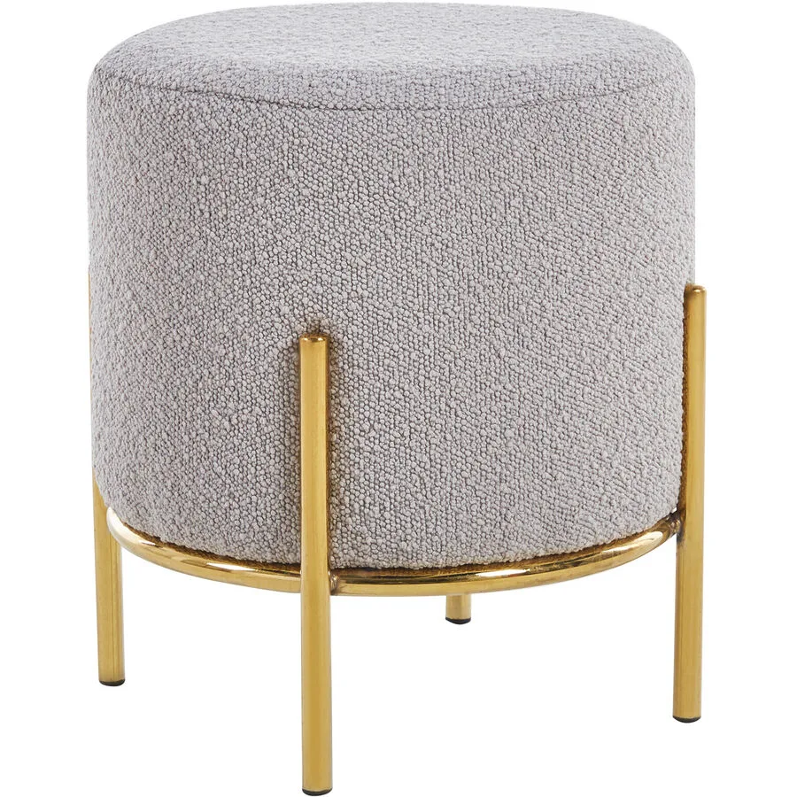 Hocker Sarina Taupe, Gold Stoff, Metall B 35 H 38 cm