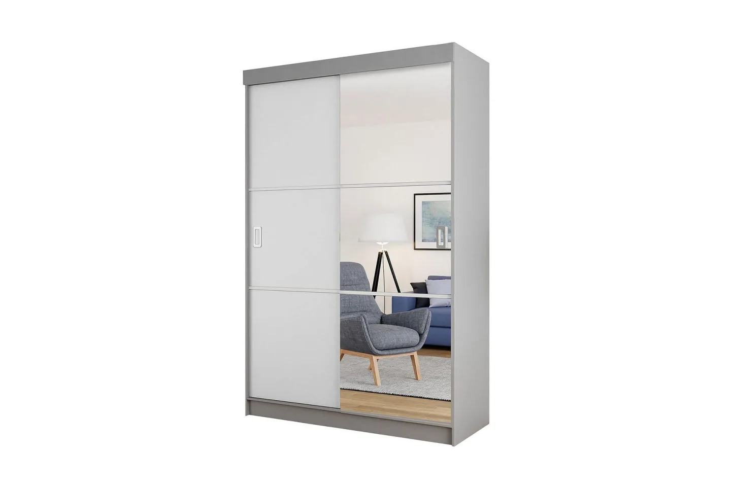 Isolaz Garderob 60x138 cm LED-belysning - Grå/Vit