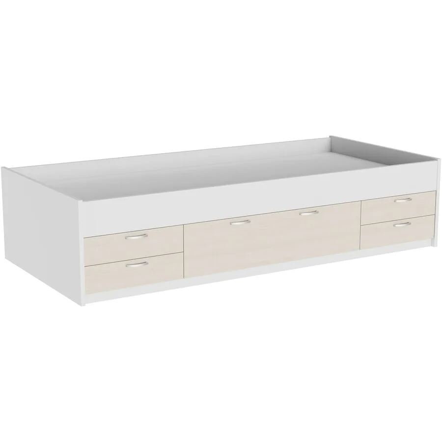Bett Window weiss Holzwerkstoff 90 x 200 cm - Möbel Konfigurator: Traummöbel individuell zusammenstellen