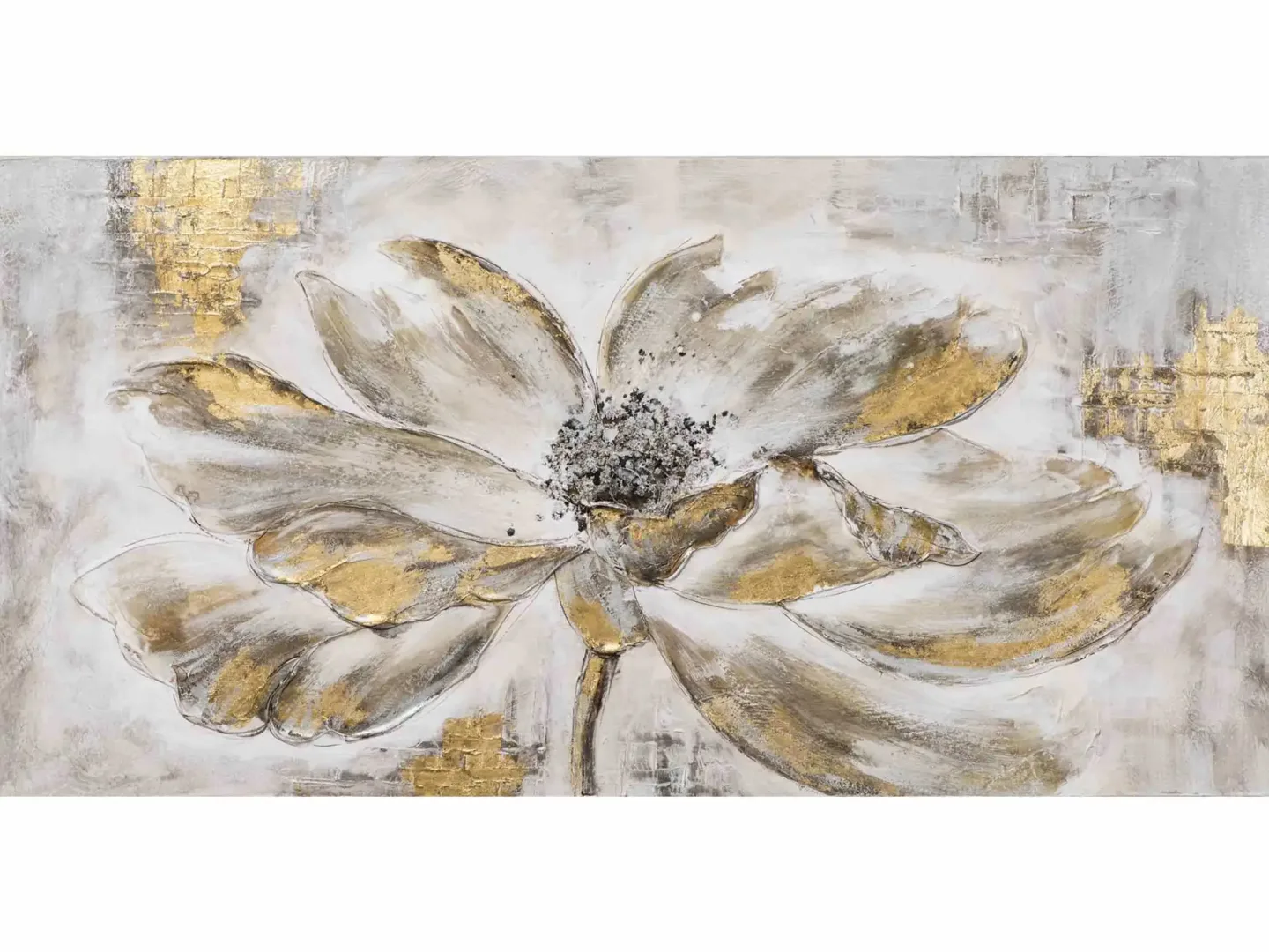 image LAND Bild Blume mit Goldenen Blättern Gelb | Schubiger Möbel