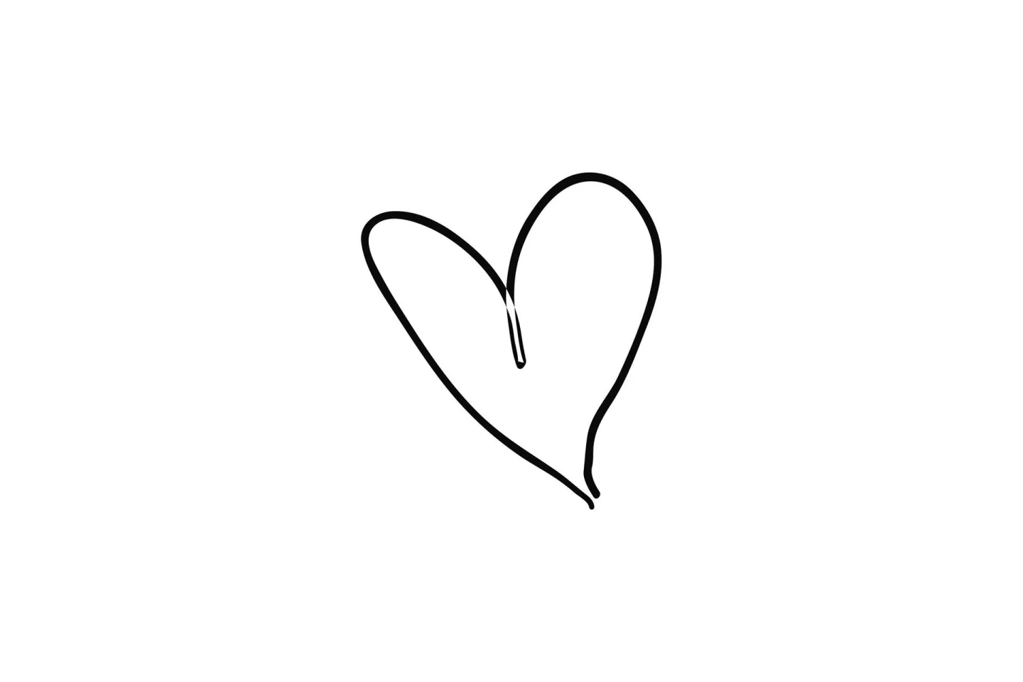 Poster Heart 50x70 cm - Svart/Vit