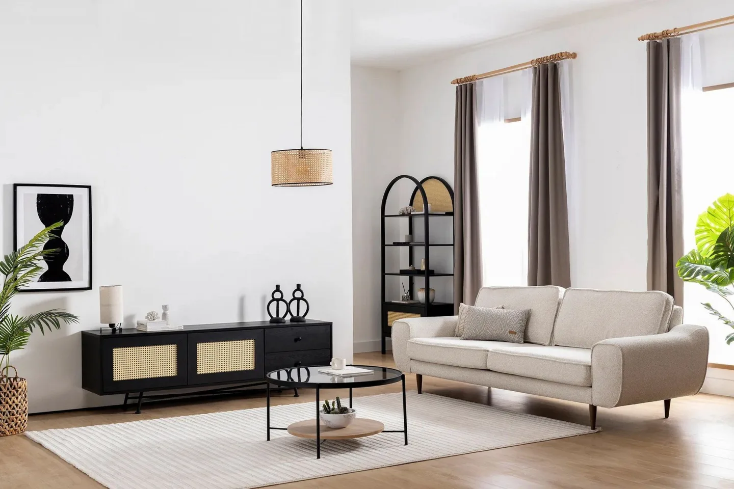 Makwana Tv-bänk 180 cm - Svart