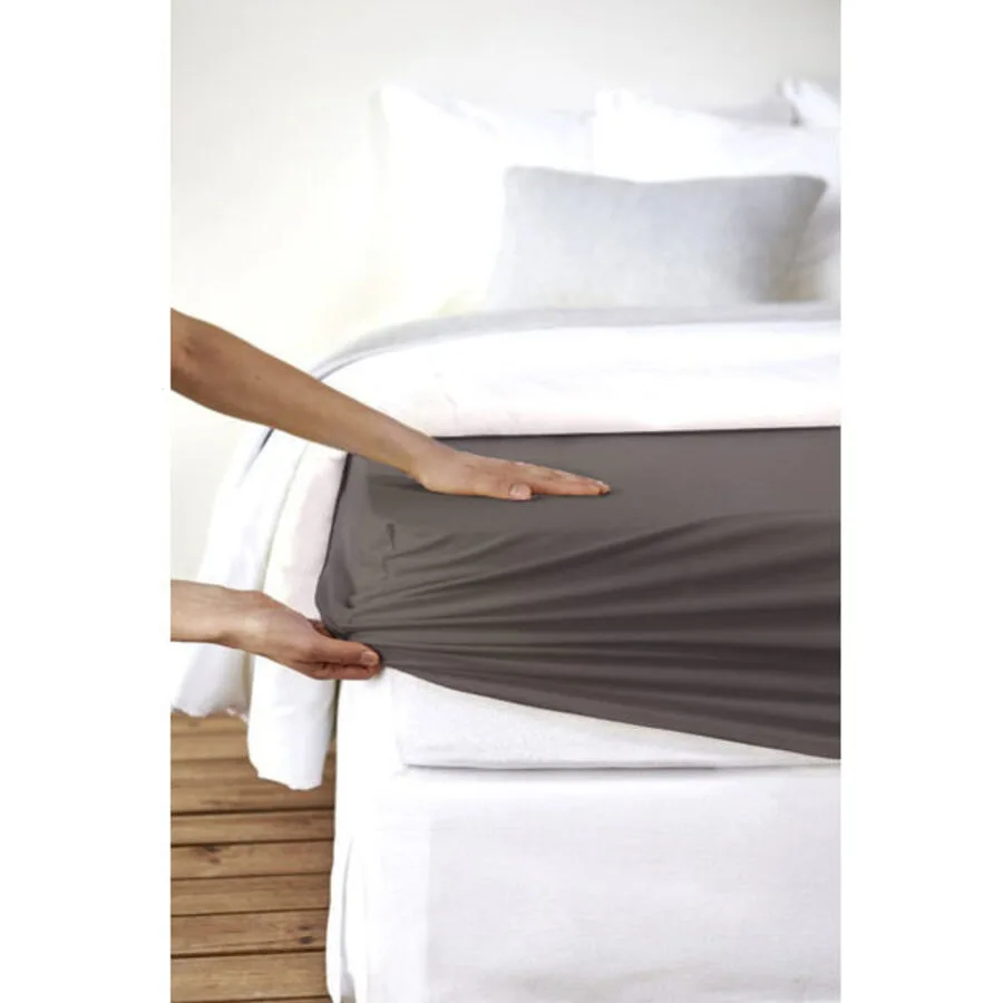 Living Home Fixleintuch Deluxe taupe Baumwolle/Kunstfaser 90 x 200 cm - Material: 96% Baumwolle, 4% Elasthan