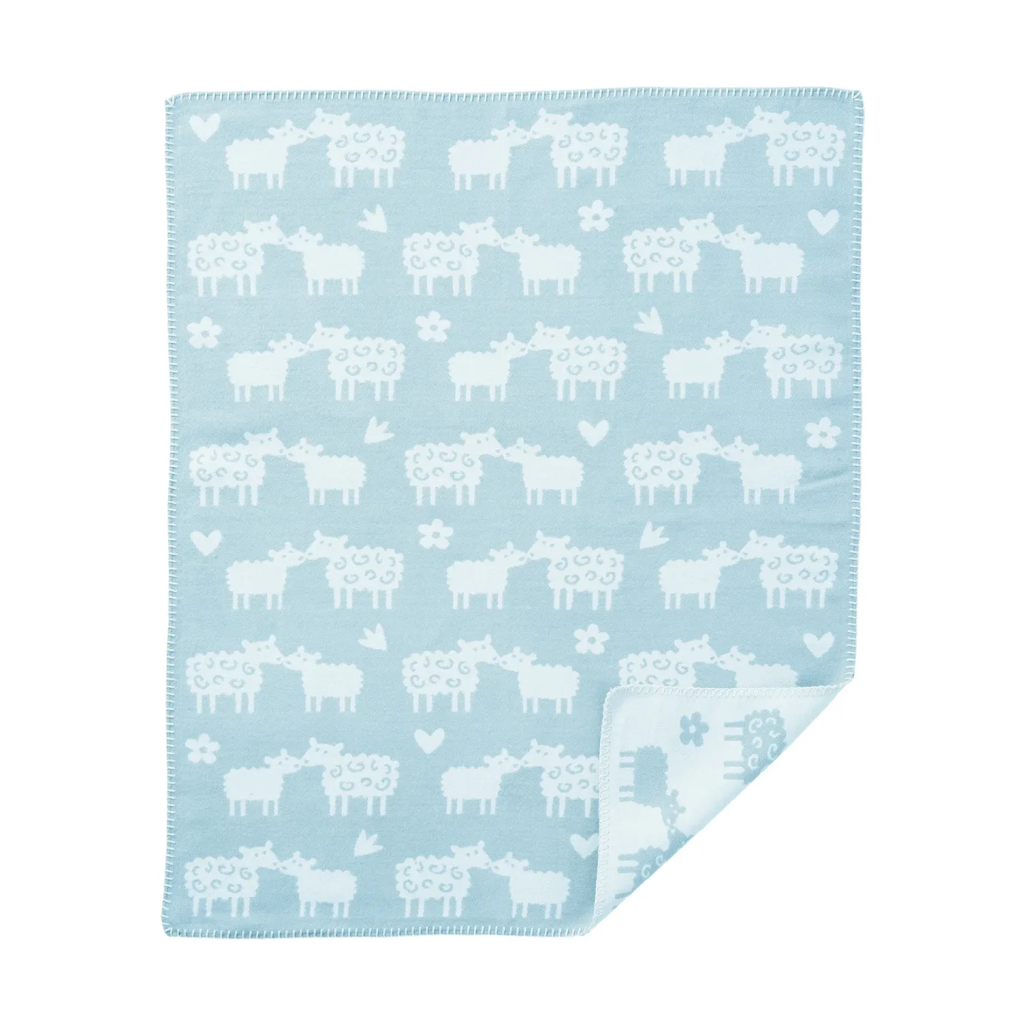 Klippan Yllefabrik Bää Kinderdecke Baumwolle Light blue, 70x90 cm