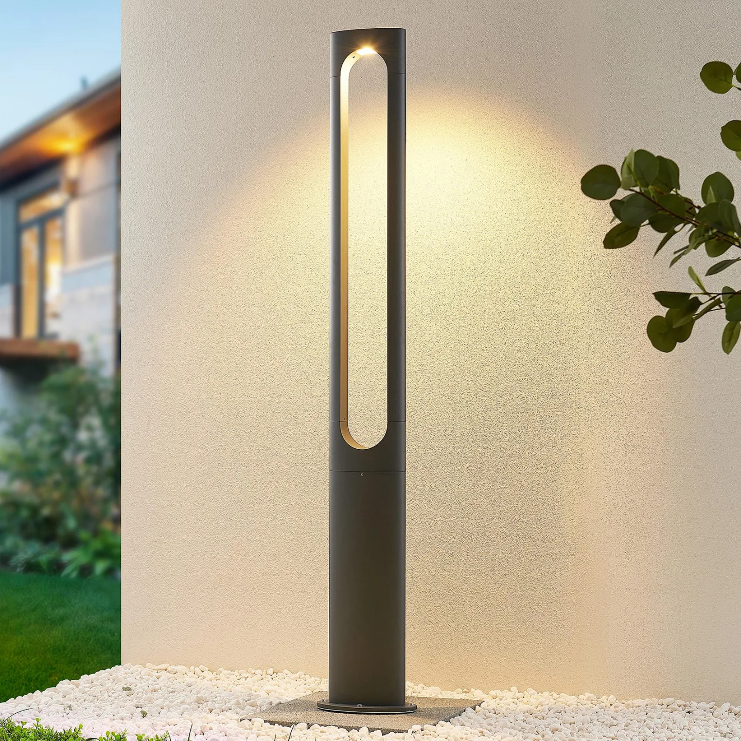 Dovino Außen Gartenleuchte H150 Dark Grey - Lucande - Modern - Aluminium - Einflammig