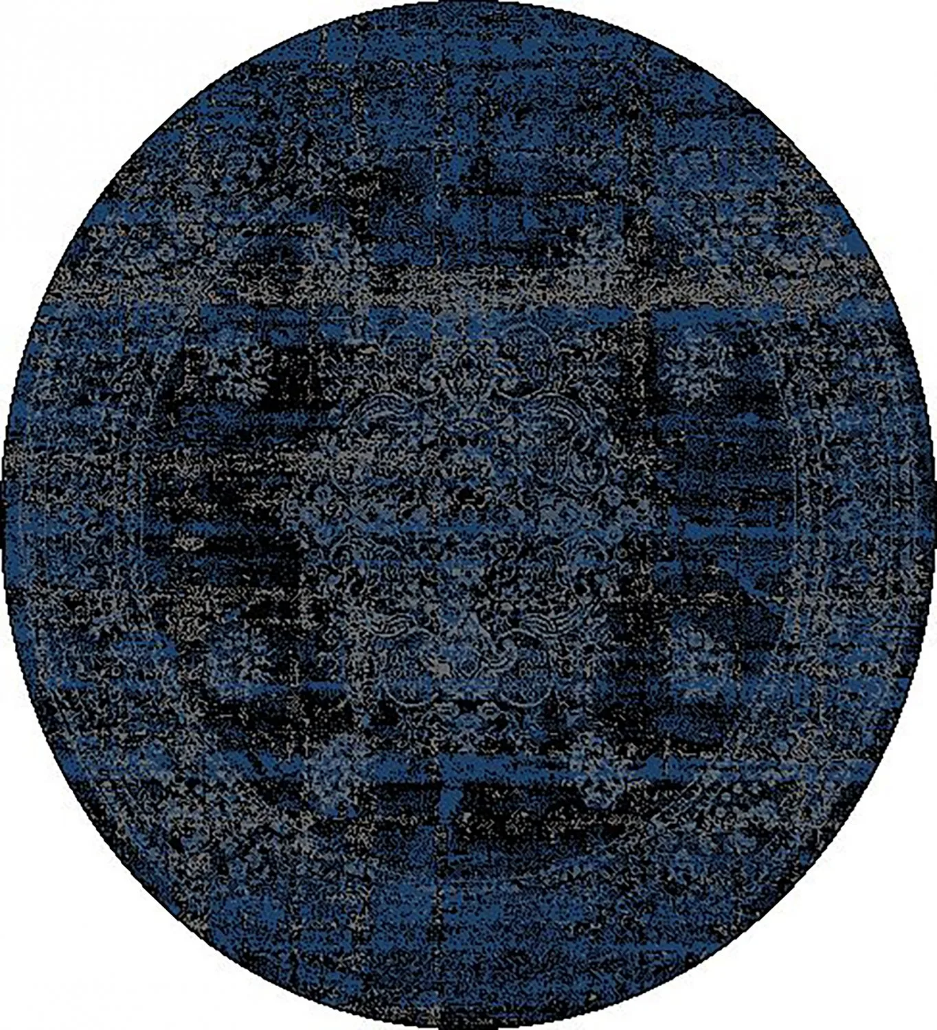 Rundt teppe - Peking Royal (marineblå) (Størrelse: Ø 120 cm)