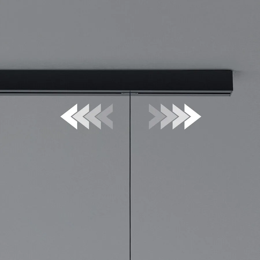 Designer-Pendellampen-Schiene Bankamp Strada Pro schwarz 200 cm - Material: Aluminium