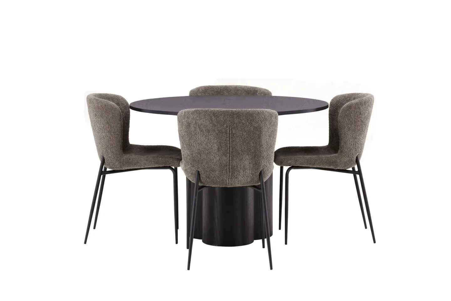 Olivia Matgrupp 110 cm Rund med 4 Modesto Stolar - Beige