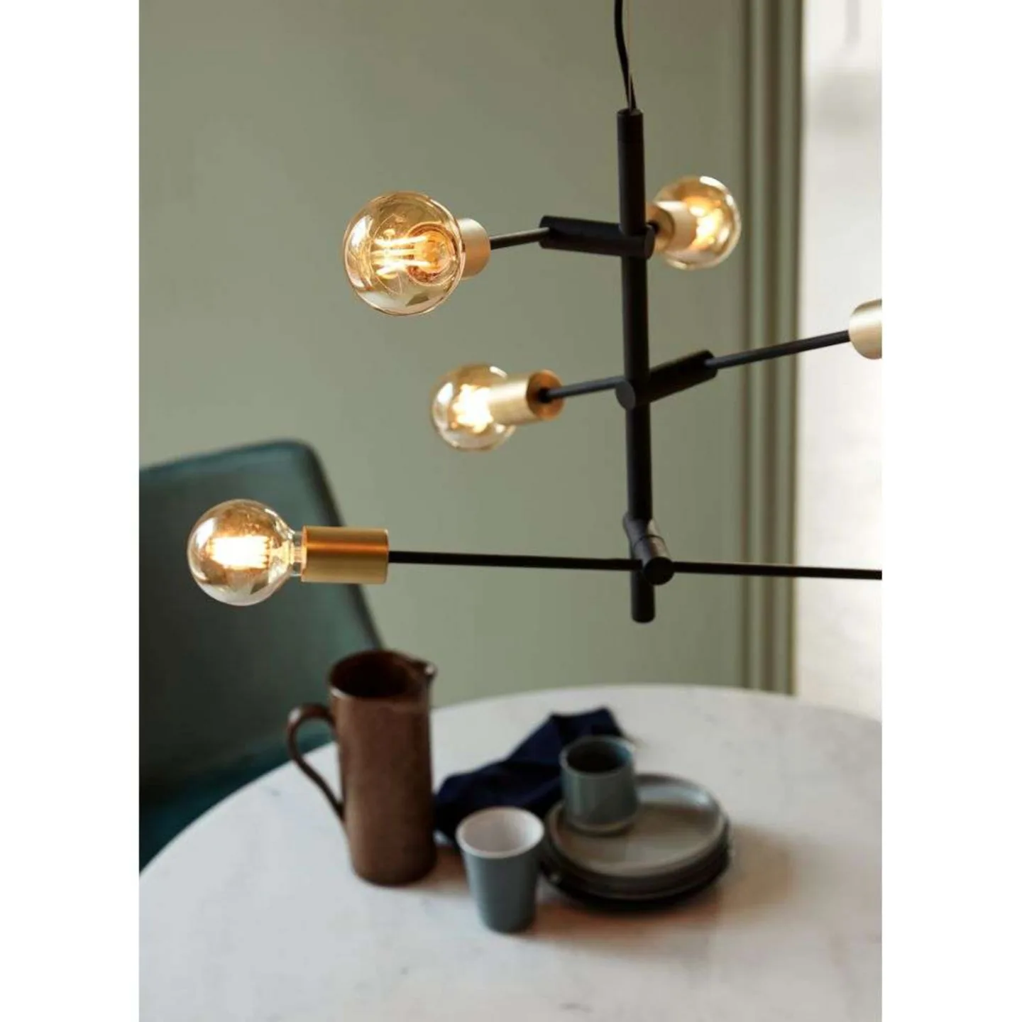Josefine Pendelleuchte Black/Brass - Nordlux - Wohnzimmer - Modern - Metall - Mehrflammig
