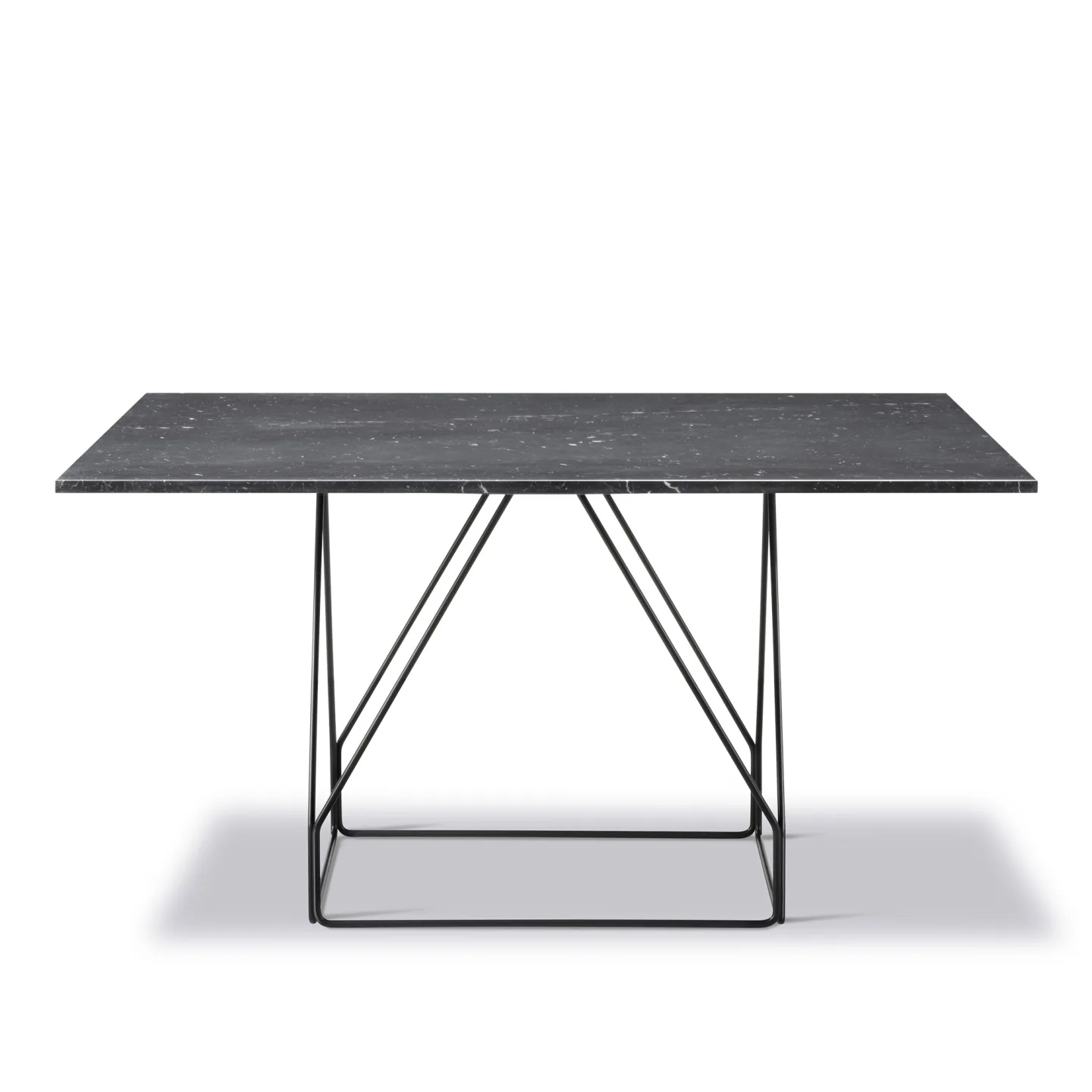 Fredericia Furniture - JG Table - 140x140 cm - Black Marquina - Black lacquer - Matbord - Jørgen Gammelgaard